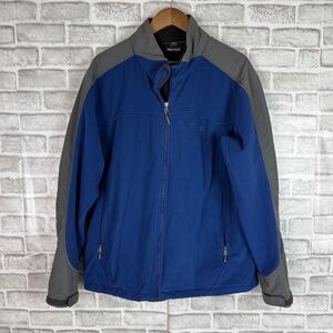 Marmot GORE Windstopper Dark Blue Gray Trim Full Zip Fleece Jacket Mens XL